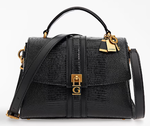 SAC A MAIN GUESS GINEVRA IMPRIME PYTHON NOIR KB873420 BLACK www.solene-maroquinerie.fr