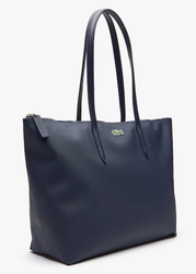 Sac cabas zipp LACOSTE L.12.12 Concept uni marine NF1888PO141 www.solene-maroquinerie.fr