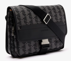 GRAND SAC A RABAT THE BLEND LACOSTE MONOGRAM NOIR GRIS NH4411LX H45 www.solene-maroquinerie.fr