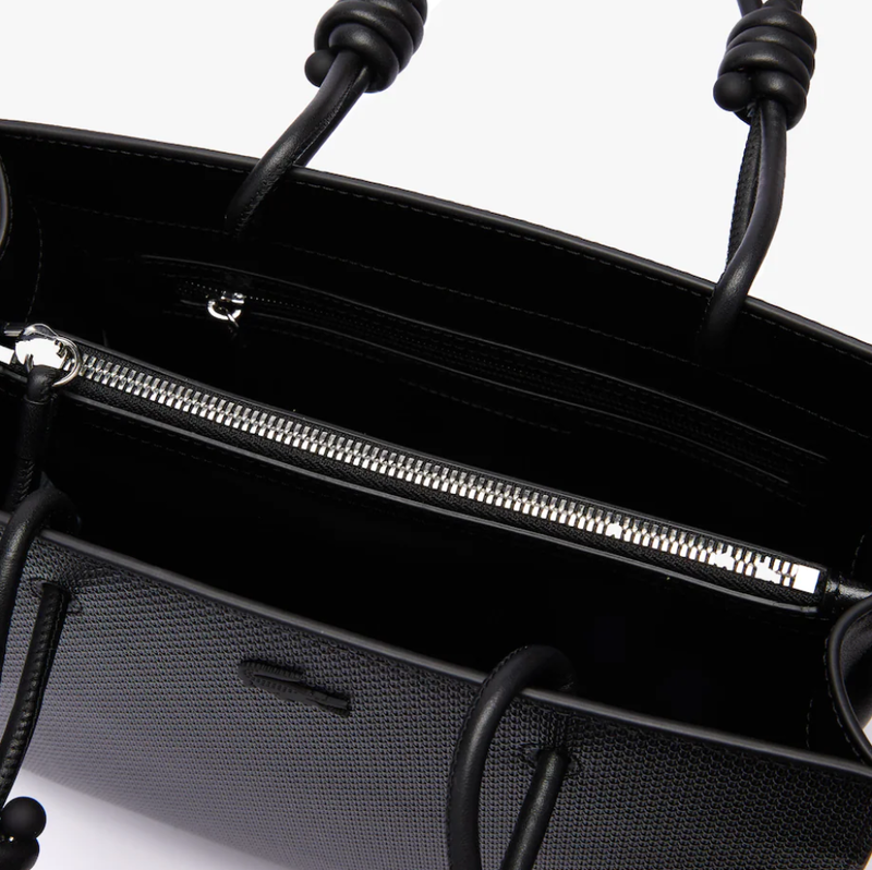 sac lacoste cuir piqué