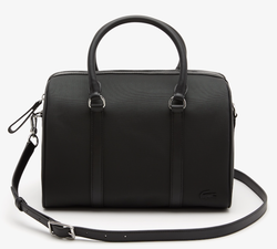 sac  main femme Lacoste zipp avec bandoulire ajustable noir NF3952DB 000 www.solene-maroquinerie.