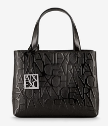 PETIT SAC A MAIN EMBOSS ARMANI EXCHANGE NOIR VERNIS 942647CC794100020 www.solene-maroquinerie.fr