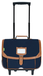 CARTABLE A ROULETTES TANN'S CAMILLE MARINE 38CM 42111 www.solene-maroquinerie.fr