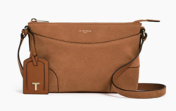 PETIT SAC BANDOULIRE LE TANNEUR ROMY EN CUIR NUBUCK GRAIN MARRON TAN TROM1102G05 www.solene-maroqu