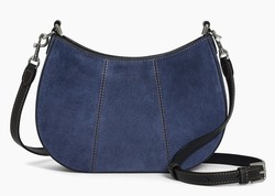 PETIT SAC DEMI LUNE LE TANNEUR JULIETTE EN CUIR SUEDE EFFET DENIM TJET1051Q82 www.solene-maroquineri