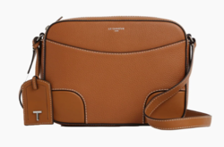 SAC BANDOULIRE MOYEN MODLE LE TANNEUR ROMY EN CUIR GRAIN ET LISSE MARRON TAN TROM1112G05 www.sole