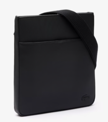 SACOCHE PLATE MEN'S CLASSIC LACOSTE NOIR NH4424HC 000 www.solene-maroquinerie.fr