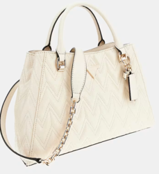 SAC A MAIN GUESS ADELARD LOGO 4G VERNI BLANC GG950206 STONE www.solene-maroquinerie.fr