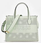SAC A MAIN GUESS KATEY AJOURÉ BLANC WH876922 KATEY PERF WHITE www.solene-maroquinerie.fr