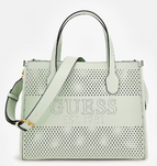 SAC A MAIN GUESS KATEY AJOUR BLANC WH876922 KATEY PERF WHITE www.solene-maroquinerie.fr