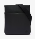 SACOCHE PLATE MEN&#039;S CLASSIC LACOSTE NOIR NH4424HC 000 www.solene-maroquinerie.fr