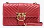 SAC PINKO CLASSIC LOVE BAG ICON CHEVRON ROUGE RUBIS-OR ANTIQUE 1P22UHA03Z www.solene-maroquinerie.fr