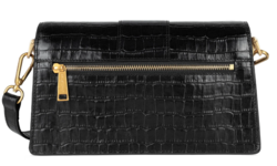 SAC TROTTEUR LANCASTER CROCO ILY NOIR 531-016 NOIR www.solene-maroquinerie.fr
