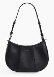 PETIT SAC DEMI LUNE LE TANNEUR JULIETTE EN CUIR GRAIN NOIR TJET1050N01 www.solene-maroquinerie.fr