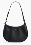 PETIT SAC DEMI LUNE LE TANNEUR JULIETTE EN CUIR GRAIN NOIR TJET1050N01 www.solene-maroquinerie.fr
