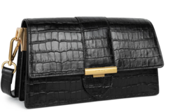 SAC TROTTEUR LANCASTER CROCO ILY NOIR 531-016 NOIR www.solene-maroquinerie.fr