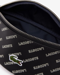 SAC BANANE ZIPP LACOSTE NOIR IMPRIM NU4449TX M66 www.solene-maroquinerie.fr