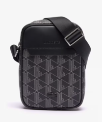 SACOCHE THE BLEND LACOSTE MONOGRAM NOIR GRIS NH4410LX H45 www.solene-maroquinerie.fr