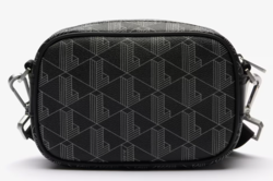 PETITE SACOCHE THE BLEND LACOSTE MONOGRAM NOIR GRIS NH3650LX H45 www.solene-maroquinerie.fr