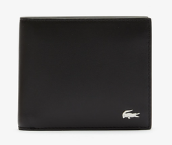 PORTEFEUILLE ITALIEN LACOSTE FITZGERALD EN CUIR NOIR NH1112FG 000 www.solene-maroquinerie.fr