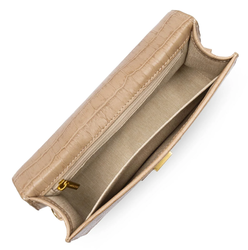 SAC BAGUETTE LANCASTER CROCO ILY NATUREL 531-013 NATUREL www.solene-maroquinerie.fr