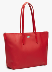 Sac cabas zipp LACOSTE L.12.12 Concept uni rouge NF1888PO883 www.solene-maroquinerie.fr