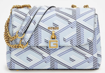 SAC BANDOULIERE GUESS MONTREAL LOGO G CUBE ICE BLUE SA875621 ICE BLUE www.solene-maroquinerie.fr