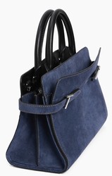 SAC A MAIN MOYEN MODELE LE TANNEUR EMILIE EN CUIR SUEDE EFFET DENIM TEMI16M5Q82 www.solene-maroquine