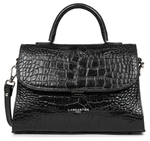 SAC A MAIN LANCASTER EXOTIC CROCO NOIR 526-85 NOIR www.solene-maroquinerie.fr