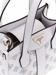 PETIT SAC A MAIN GUESS CABAS  SILVANA WHITE LOGO PM866577 www.solene-maroquinerie.fr