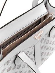 SAC A MAIN GUESS CABAS  SILVANA WHITE LOGO PM866522 www.solene-maroquinerie.fr