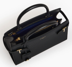 SAC A MAIN EN CUIR LE TANNEUR EMILIE SIGNATURE T NOIR TEMI1610N01 www.solene-maroquinerie.fr