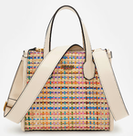MINI SAC A MAIN GUESS SILVANA TRESSE WX866577 STONE MULTI www.solene-maroquinerie.fr