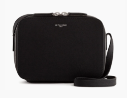 PETIT SAC BANDOULIRE LE TANNEUR SOPHIE EN CUIR GRAIN NOIR TSOP1100N01 www.solene-maroquinerie.fr