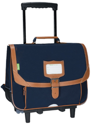 CARTABLE A ROULETTES TANN'S CAMILLE MARINE 38CM 42111 www.solene-maroquinerie.fr