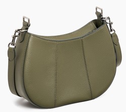 PETIT SAC DEMI LUNE LE TANNEUR JULIETTE EN CUIR GRAIN VERT TILLEUIL TJET1050V16 www.solene-maroquin