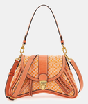 SAC D&#039;EPAULE GUESS BELLE VINTAGE DENIM ORANGE LOGO JK8966190 ORANGE LOGO www.solene-maroquinerie.fr