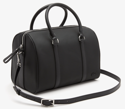 sac  main femme Lacoste zipp avec bandoulire ajustable noir NF3952DB 000 www.solene-maroquinerie.
