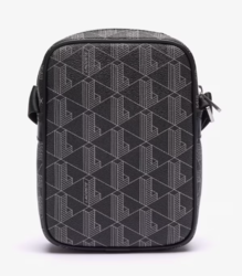 SACOCHE THE BLEND LACOSTE MONOGRAM NOIR GRIS NH4410LX H45 www.solene-maroquinerie.fr