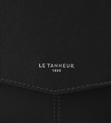 POCHETTE EN CUIR LISSE AVEC BANDOULIERE AMOVIBLE LE TANNEUR CHARLOTTE NOIR TOTT3C01N01 www.solene-ma