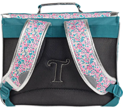 CARTABLE TANN'S MAELLE ROSE VERT 38CM 44266 www.solene-maroquinerie.fr