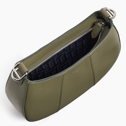 PETIT SAC DEMI LUNE LE TANNEUR JULIETTE EN CUIR GRAIN VERT TILLEUIL TJET1050V16 www.solene-maroquin