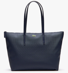 Sac cabas zipp LACOSTE L.12.12 Concept uni marine NF1888PO141 www.solene-maroquinerie.fr