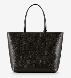 SAC CABAS AVEC FERMETURE ZIPPE ARMANI EXCHANGE NOIR VERNIS 942650-CC794-00020 www.solene-maroquiner