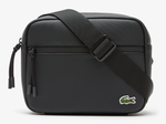 Sacoche homme Lacoste en petit piqu noir NH4046LV 000 www.solene-maroquinerie.fr