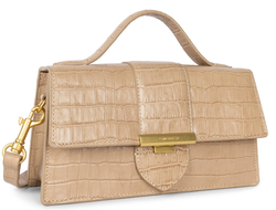 SAC BAGUETTE LANCASTER CROCO ILY NATUREL 531-013 NATUREL www.solene-maroquinerie.fr