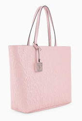 Sac shopper avec fermeture clair et logo en relief sur l'ensemble ARMANI EXCHANGE ROSE 942650 CC794