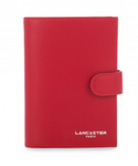 PORTEFEUILLE PORTE CARTES LANCASTER CONSTANCE 137-15 ROUGE www.solene-maroquinerie.fr