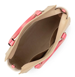 PETIT SAC CABAS MAIN LANCASTER CONSTANCE BEIGE ECRU ROSE FONC� 437-03 BEIGE_ECRF www.solene-maroquin