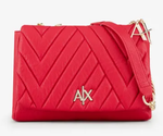 SAC A DOUBLE ANSES EN CHAINE ET TISSU ARMANI EXCHANGE ROUGE 9428532F745116575 www.solene-maroquineri